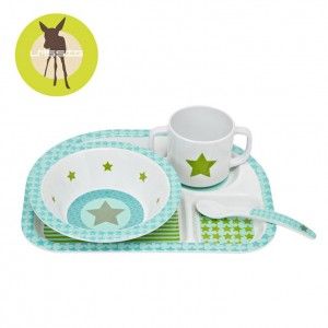 Lassig Komplet naczyń z melaminy Starlight olive